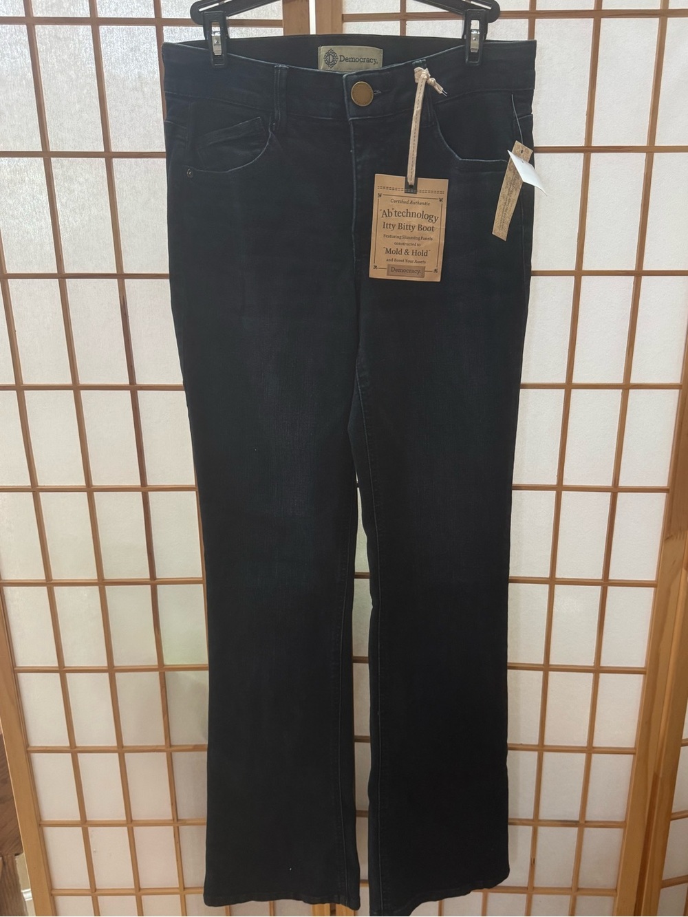 NWT Democracy Indigo Blue Ab Solution Mid Rise Itty Bitty Boot Jeans Size 4 - Picture 7 of 8